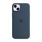 Клип-кейс (накладка) Silicone Case MagSafe для Apple iPhone 14 Plus силикон, тёмно-синий