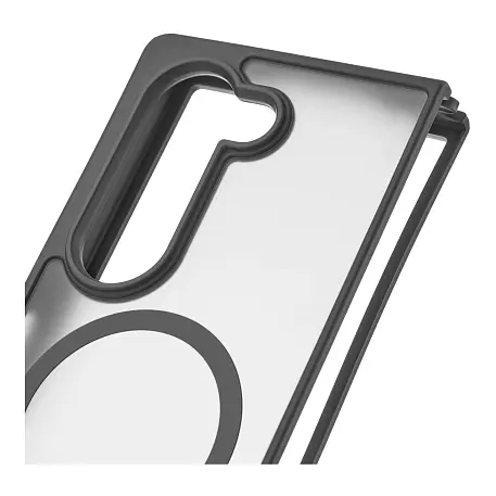 Клип-кейс (накладка) uBear Cloud Mag Case для Samsung Galaxy Z Fold 7 поликарбонат, термополиуретан, затемнённый с чёрной рамкой - 4