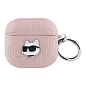 Кобура CG Mobile Lagerfeld PU Saffiano Monogram With Ring для Apple AirPods 4 искусственная кожа, "NFT 3D Metal Karl and Choupette" розовый