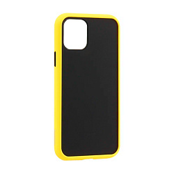 Клип-кейс (накладка) KeepHone Armor Series для Apple iPhone 11 пластик, затемнённый с жёлтой рамкой