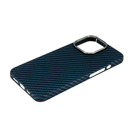 Клип-кейс (накладка) K-DOO Kevlar для Apple iPhone 13 Pro кевлар, чёрно-синий (полоска) - 3