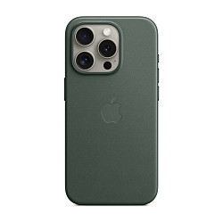 Клип-кейс (накладка) Apple FineWoven Case MagSafe для Apple iPhone 15 Pro микротвил, Evergreen