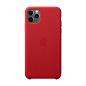 Клип-кейс (накладка) Apple Leather Case для Apple iPhone 11 Pro Max (Уценка) Red (хорошее состояние, кривая стенка блока камер)