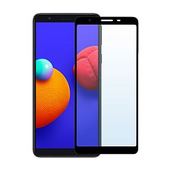 Защитное стекло 3D Premium для Samsung Galaxy A01 Core, черная рамка