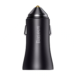 Автомобильное зарядное устройство Baseus Golden Contactor Max U+U 60 Вт тёмно-серый