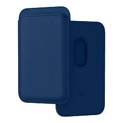 Кардхолдер VLP Leather Wallet with Magsafe для Apple iPhone экокожа, тёмно-синий