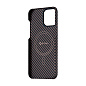Клип-кейс (накладка) Pitaka MagEZ Case 2 для Apple iPhone 13 Pro Max кевлар (арамид), чёрно-коричневый (полоска) - 3