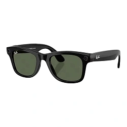 Умные очки Ray-Ban Wayfarer Gen 2 Shiny Black, G15 Green Solid Color, (50-22-150mm)