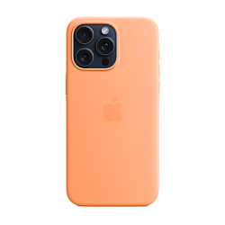 Клип-кейс (накладка) Silicone Case MagSafe для Apple iPhone 15 Pro Max силикон, оранжевый