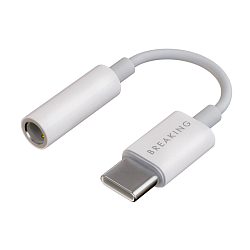 Адаптер-переходник Breaking (Type-C to 3.5mm mini jack) 7 см, белый