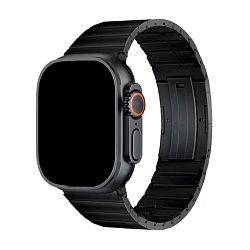 Блочный браслет PG60 (раскладывающаяся клипса) для Apple Watch 44 / 45 / 46 / 49mm титан чёрный