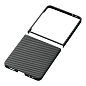Клип-кейс (накладка) uBear Supreme Mag Case для Samsung Galaxy Z Flip 7 кевлар (арамид), чёрно-серый (полоска) - 2