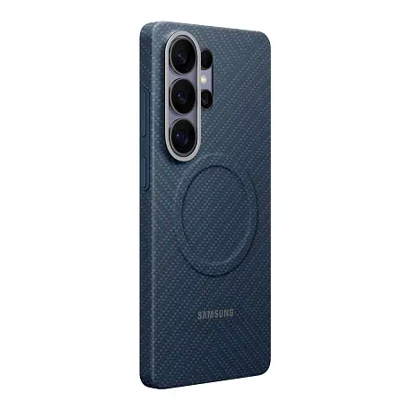 Клип-кейс (накладка) Samsung Carbon Magnet Case для Samsung Galaxy S26 Ultra арамидное волкно, алюминий, поликарбонат, тёмно-синий - 2