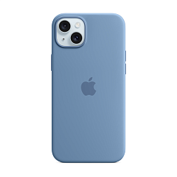 Клип-кейс (накладка) Apple Silicone Case MagSafe для Apple iPhone 15 Plus силикон, Winter Blue