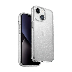 Клип-кейс (накладка) UNIQ Lifepro Xtreme для Apple iPhone 14 полиуретан, прозрачный с блёстками