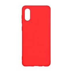 Клип-кейс (накладка) Silicone cover (без лого) для Samsung Galaxy A02s силикон, красный