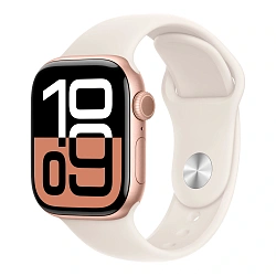 Умные часы Apple Watch Series 10 42mm GPS Rose Gold Aluminum Case Starlight Sport Band