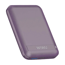 Внешний аккумулятор с беспроводной зарядкой WIWU Snap Cube Magnetic Wireless Power Bank 10000 мАч 15 Вт лавандовый