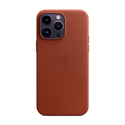 Клип-кейс (накладка) Leather Case MagSafe для Apple iPhone 14 Pro Max кожа, коричневый
