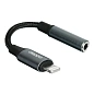 Аудиокабель Deppa Lightning Audio Cable 3.5mm mini jack - Lightning 1.2 м, чёрный