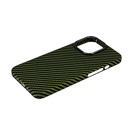 Клип-кейс (накладка) K-DOO Kevlar для Apple iPhone 13 Pro (Уценка) чёрно-зелёный (полоска) (хорошее состояние, потёртости на корпусе) - 3