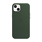 Клип-кейс (накладка) Leather Case MagSafe для Apple iPhone 13 кожа, тёмно-зелёный