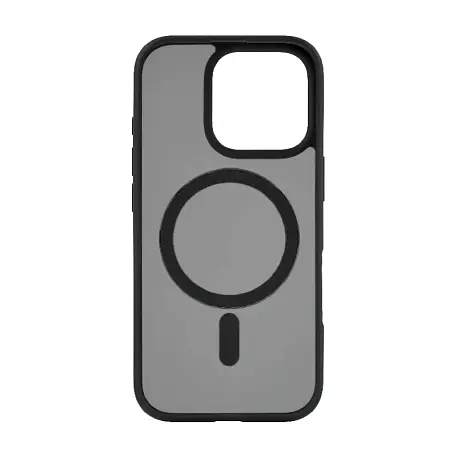 Клип-кейс (накладка) uBear Cloud Mag Case для Apple iPhone 16 Pro полиуретан, поликарбонат, затемнённый с чёрной рамкой - 2