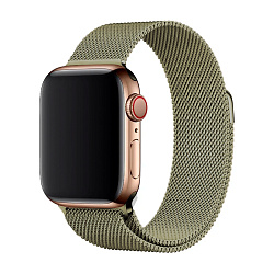 Миланский сетчатый браслет для Apple Watch 38 / 40 / 41 / 42mm сталь хаки