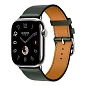Умные часы Apple Watch Hermes Series 11 46mm GPS + Cellular Silver Titanium Case Vert Mangrove Single Tour Strap (with Orange Hermès Sport band)