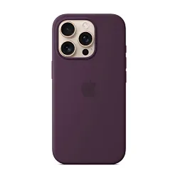 Клип-кейс (накладка) Silicone Case MagSafe для Apple iPhone 16 Pro силикон, сливовый