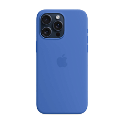 Клип-кейс (накладка) Silicone Case MagSafe для Apple iPhone 15 Pro силикон, серо-синий