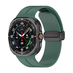 Ремешок D-Buckle для Samsung Galaxy Watch Ultra силикон зелёный