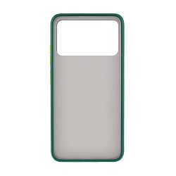 Клип-кейс (накладка) Shell для Xiaomi Poco M3  пластик, затемнённый с тёмно-зелёной рамкой