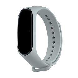 Спортивный ремешок для Mi Band 5 / 6 / 7 силикон серый