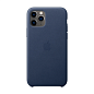Клип-кейс (накладка) Apple Leather Case для Apple iPhone 11 Pro (Уценка) Midnight Blue (хорошее состояние, потертости)