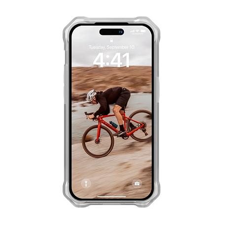 Клип-кейс (накладка) UAG Essential Armor Magsafe для Apple iPhone 14 Pro поликарбонат, прозрачный (Ice) - 3