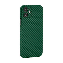 Клип-кейс (накладка) K-DOO Air Carbon для Apple iPhone 12 карбон, тёмно-зелёный