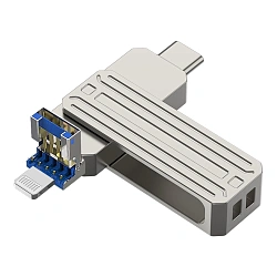 USB-флешка WIWU Infinite 3 in 1 128 ГБ серебристый