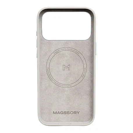 Клип-кейс (накладка) Magssory Eco Leather Case для Apple iPhone 17 Pro Max экокожа, микрофибра, бежевый - 2