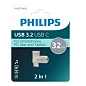 USB-флешка Philips 2-in-1 USB 3.2 - Type-C 32 ГБ (USB 3.2 (Type-C)) серебристый - 2