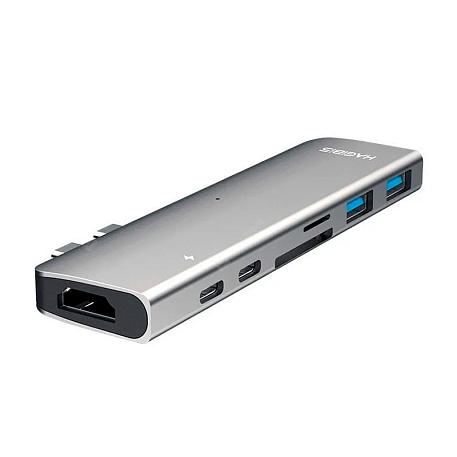 Адаптер-разветвитель для компьютера Xiaomi HAGiBiS (7в1) серый - 2