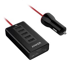 Автомобильное зарядное устройство Anker 5-Port USB PowerDrive 5 50 Вт, чёрный