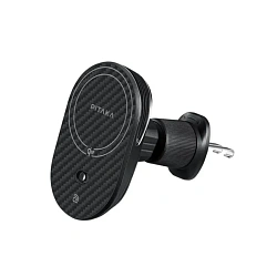 Автомобильный держатель магнитный Pitaka MagEZ Car Mount Pro 2 Qi2 с беспроводной зарядкой (зажим) чёрный (CM2402N)