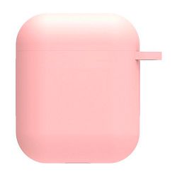 Кобура для Apple AirPods 2018 / 2019 силикон, розовый с карабином