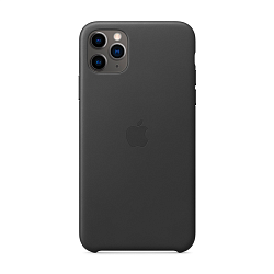 Клип-кейс (накладка) Apple Leather Case для Apple iPhone 11 Pro Max кожа, Black