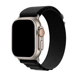 Ремешок альпийская петля для Apple Watch 44 / 45 / 46 / 49mm нейлон чёрный