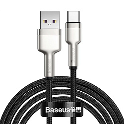 Дата-кабель Baseus Cafule Series Metal 66W Type-C 2 м, чёрный