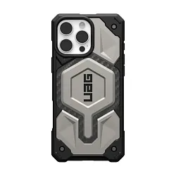 Клип-кейс (накладка) UAG Monarch Pro Magsafe для Apple iPhone 16 Pro Max полиуретан, поликарбонат, карбон, серебристый