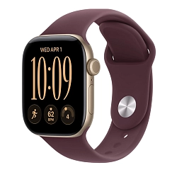 Умные часы Apple Watch Series 12 46mm GPS   Light Gold Aluminum Case Burgundy Sport Band