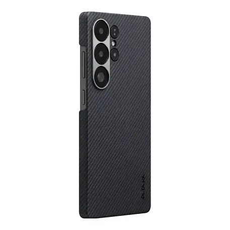 Клип-кейс (накладка) Pitaka Ultra-Slim Case для Samsung Galaxy S26 Ultra кевлар (арамид), чёрно-серый (узкая полоска) (KS2601U) - 2
